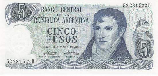 Argentinien p294b  5 Pesos 1974